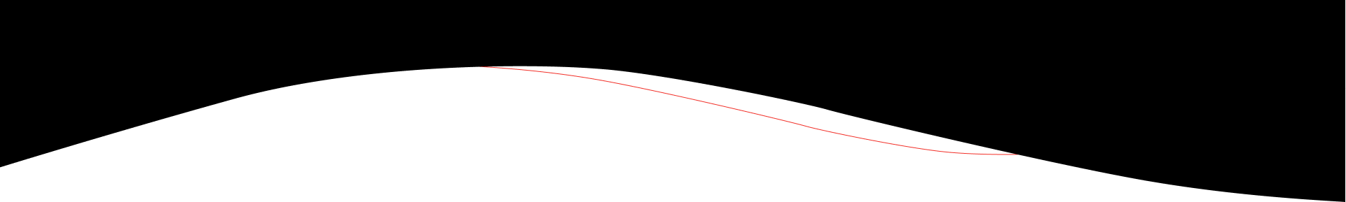 Red, curved abstract shape on a black background.